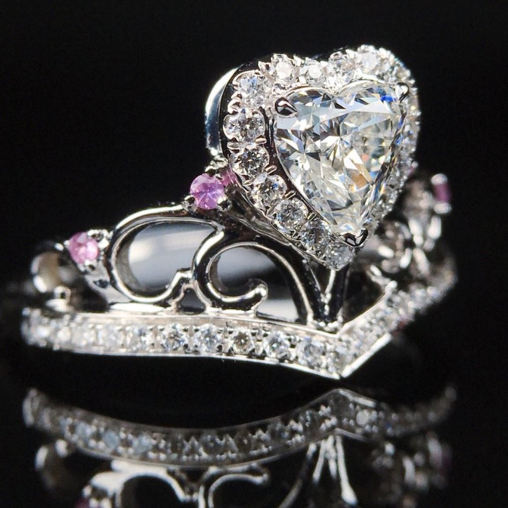 💝"Prinecess Heart Shape Twisted Beautiful 925 Silver Plated for Women,UNVN12160 - Picture 2 of 8